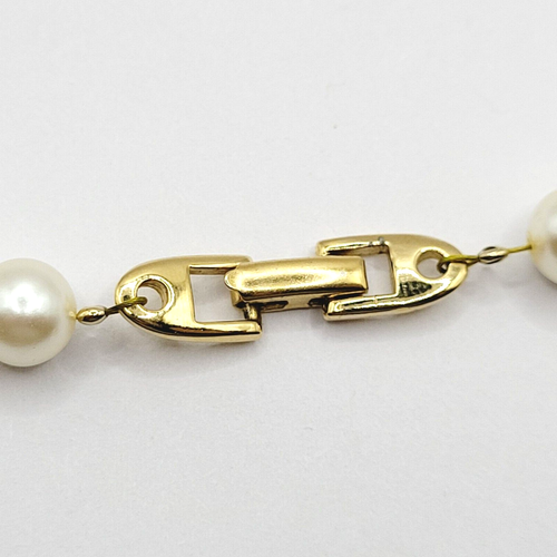 Napier Harlequin Faux Pearl w Jet Black Gold Tone Necklace Vintage 1990s 24 In - Picture 20 of 23
