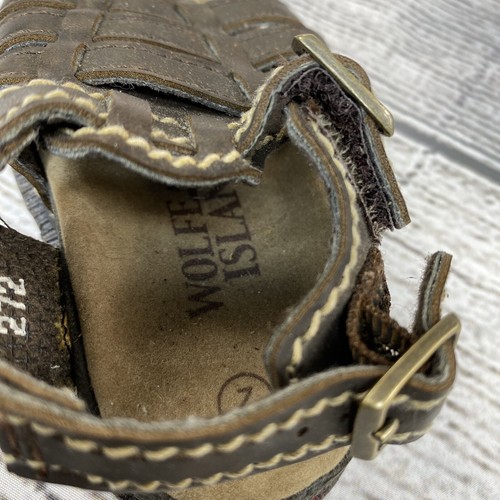 Wolfe Island Fisherman Sandals Infant Size 2 Brown Summer Baby Open Toe Shoes - Picture 8 of 9
