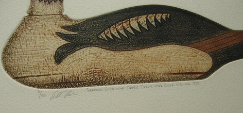 1935 Barrows Goldeneye Drake Decoy- Etching, York River, VA., signed no. 8 /150 - Picture 8 of 9