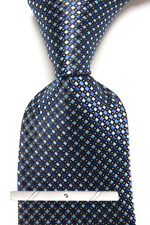 Classic Checks Plaids Blue Black JACQUARD WOVEN 100 Silk Men's Necktie Tie