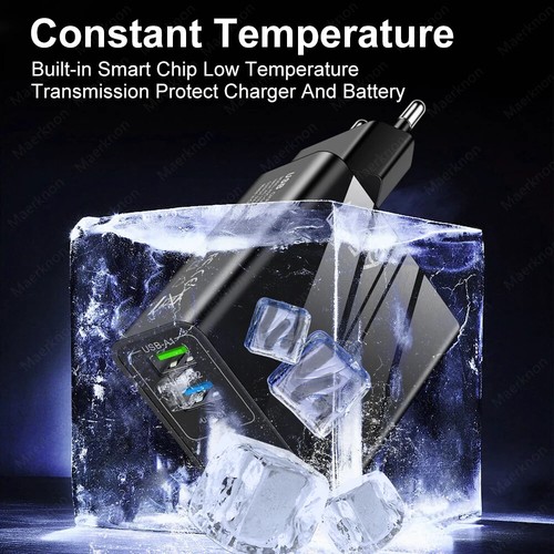 Chargeur Rapide 5 Ports QC 3.0 Pour Téléphone 65W GaN - 3 USB-A / 2 USB Type-C - Photo 8 sur 8