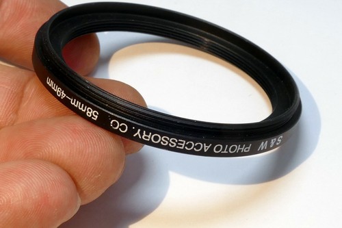 58mm to 49mm Step-Down ring Metal double threaded screw in - Picture 3 of 4