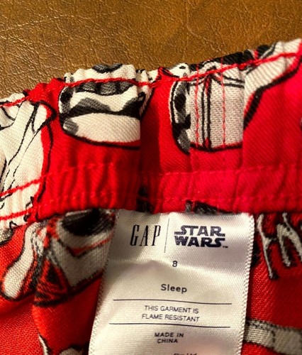 Gap Red Star Wars Pajama Pants Size 8 - Picture 4 of 8
