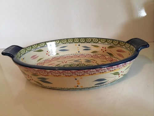Temp-tations By Tara Old World Blue Oval Baking Dish Casserole 1.5 Quart ~ Nice - Picture 2 of 6