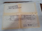 Vtg 1972  Architectural History Dunbar House Plan Blue Prints 4 Sheets 22" X 17"
