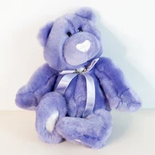 Commonwealth Vintage Purple Bear Satin Nose Feet 2001 Plush Bow 12"