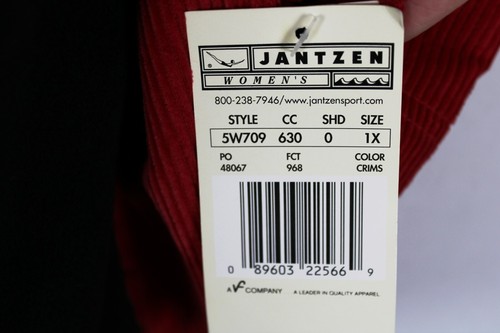 Vintage Jantzen Damen rot Cord Knebel Jacke Mantel Plus Größe 1X-Neu mit Etikett - Bild 5 von 6