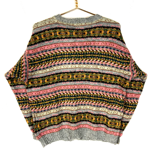 Vintage Woolrich Strick Wollpullover Damen Large Multicolor Cardigan gestreift 90er - Bild 2 von 4