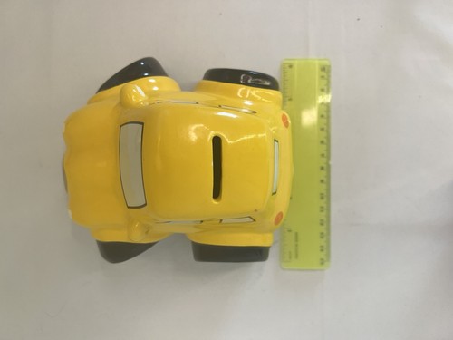 Banco de monedas de cerámica de colección 2 dibujos animados amarillo taxi azul coche cabina coche pintado de goma - Imagen 13 de 16