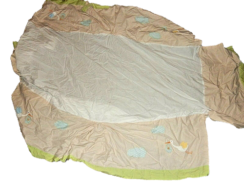 6J LN Pottery Barn Kids Nursery STORK Clouds 2 Window Valances & Crib Skirt Set - Picture 6 of 13