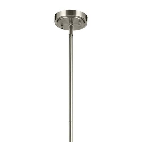 Everly 13.75 in. 1-Light Brushed Nickel Shaded Bell Hanging Pendant Light (OB) - Picture 3 of 5