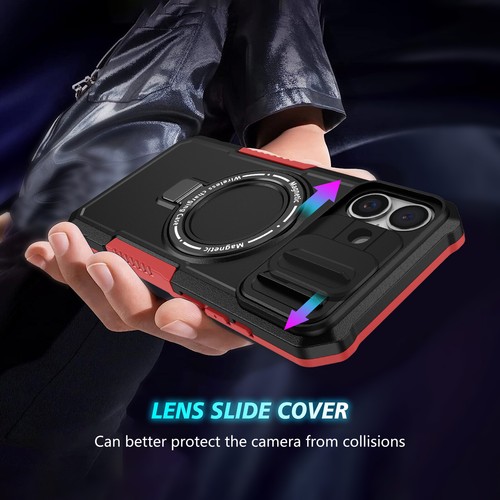 Magnetic Mag safe Ring Stand Case Lens Cover For iPhone 15 16 Pro Max 14 13 12 - 第 111/117 張圖片