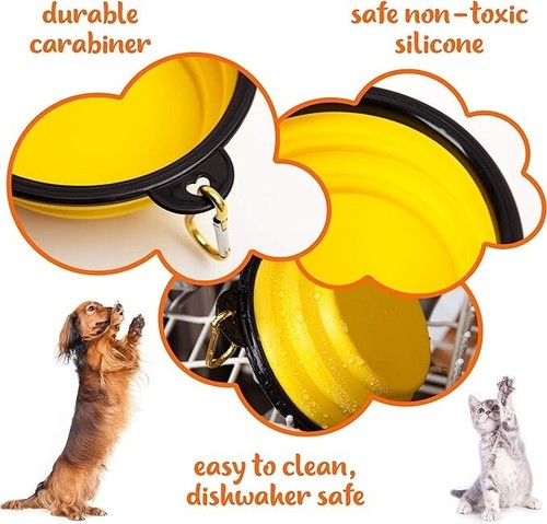 4 Pcs Collapsible Dog Bowls Portable Travel Water and Food Bowl - Picture 11 of 35