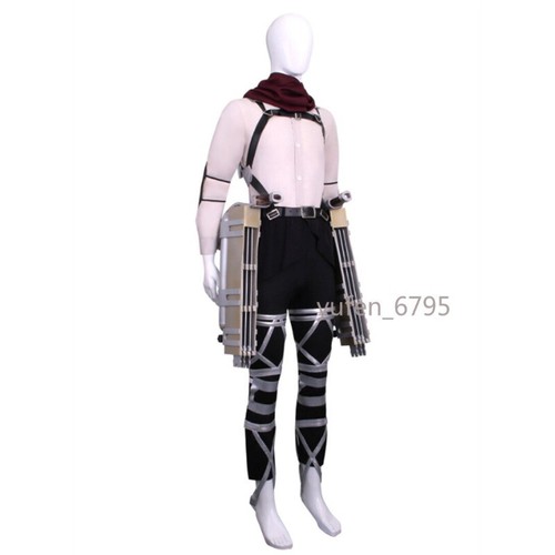 Attack On Titan Mikasa Ackerman Cosplay Costume Carnival Outfit 3D Maneuver Gear - Picture 3 of 14