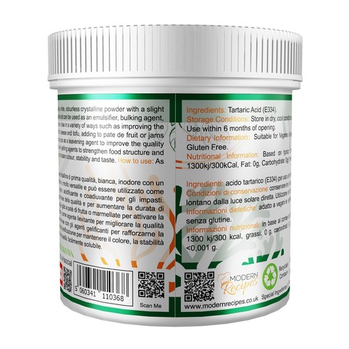 Tartaric Acid - Premium Quality Vegan Friendly Non-GMO Gluten Free - Picture 9 of 21