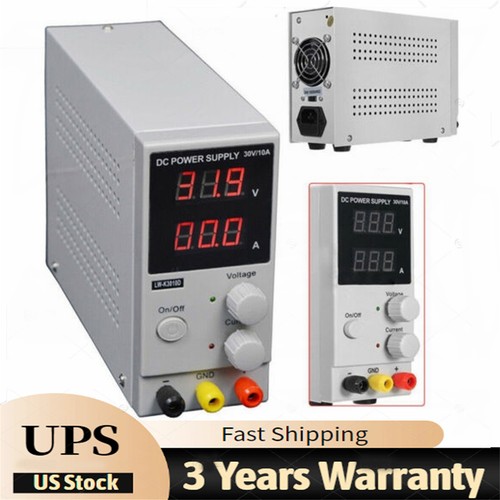 Power Supply DC 30V 10A Adjustable Digital Lab Test Bench Switching