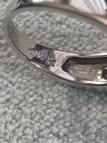 .925 Sterling Silver Faceted Deep Blue & Clear Stone Ring Prong & Inset Sz 7.75 - Picture 7 of 14