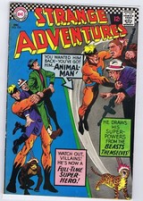 STRANGE ADVENTURES 195 6.5 7.0 1ST FULL ANIMAL MAN NICE PAGES 1966  WK13