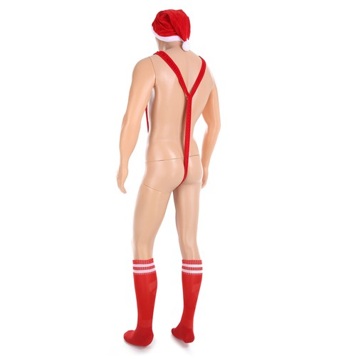 Herren Tanga Weihnachten Weihnachtsmann Hut Strümpfe Socken Unterwäsche Cosplay - Picture 9 of 17