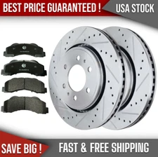 For 2010-2020 Ford F-150 Lincoln Navigator Front Drilled Rotors Brakes Pads Kit