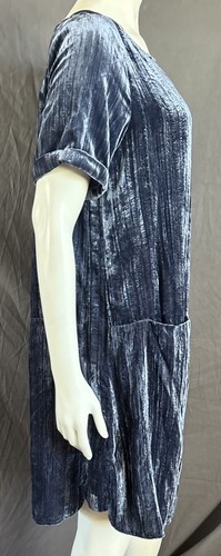Floreat Anthropologie Crushed Velvet Dress Crinkled Patch Pocket Sz M Excellent - Picture 2 of 10