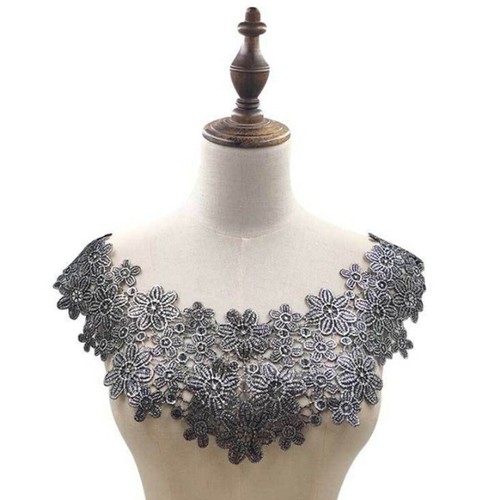 1pc Blume Applikation Spitze Kragen Borte Bestickt Neckline Nähen Patch Stoff - Bild 10 von 26