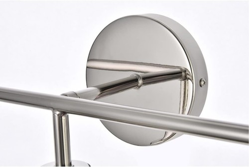 Living District Hanson 3-Light Metal Bath Sconce in Polished Nickel and Frosted - Picture 5 of 6