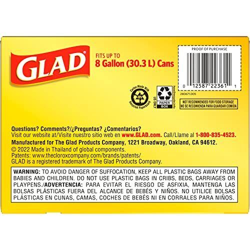 Glad 8 Gallon White Drawstring Trash Bags 80 Count Fragrance Free - Picture 8 of 12