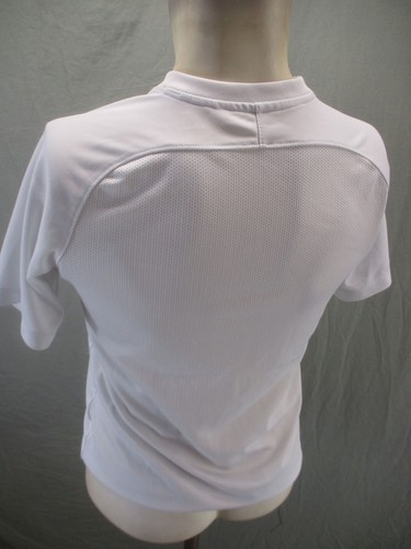 NIKE DRI-FIT Size L Kids Unisex White V-Neck Short Sleeve Athletic T-Shirt 506 - Picture 4 of 10