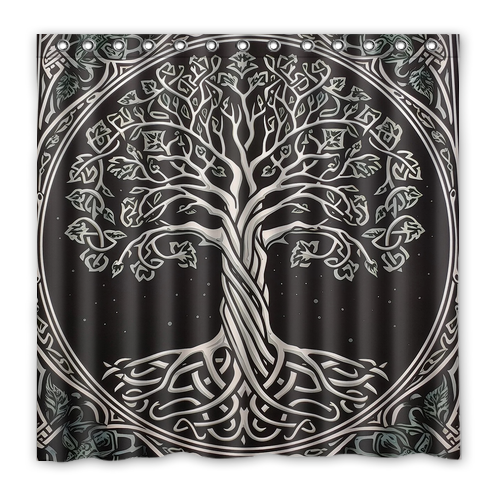 Tree of life Waterproof Polyester Shower Curtain Decor with Hooks - Bild 34 von 40