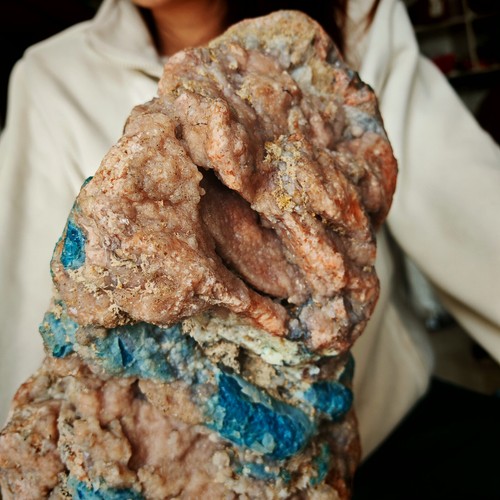 34.21LB Aguamarina Natural + Piedra Solar Simbionte Cristal Cuarzo Mineral + Soporte - Imagen 13 de 18