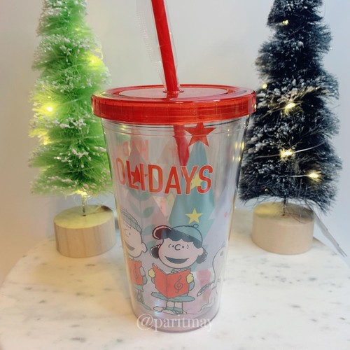 Peanuts Snoopy Christmas "HAPPY HOLIDAY" Acrylic Tumbler Cup 16 oz. CVS (NEW) - Picture 3 of 3