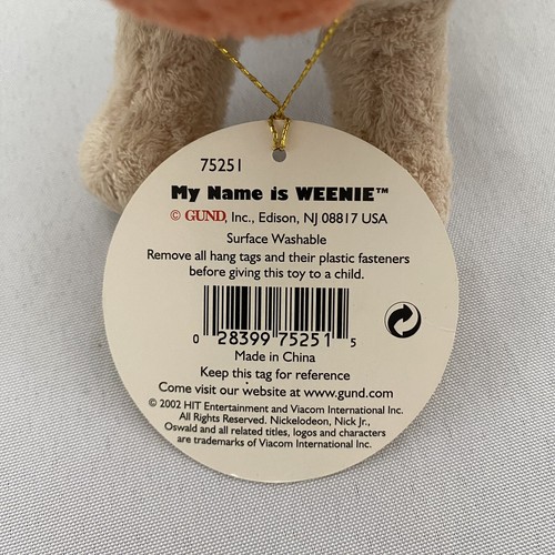 Vintage Gund Oswald My Name Is WEENIE 2002 Nick Jr Plush Wiener Dog NEW NWT - Picture 16 of 19