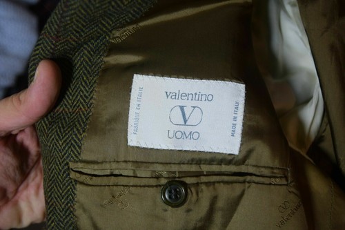 Valentino Green Windowpane herringbone Two Button Wool Cashmere Sport Coat 42R - Bild 9 von 12