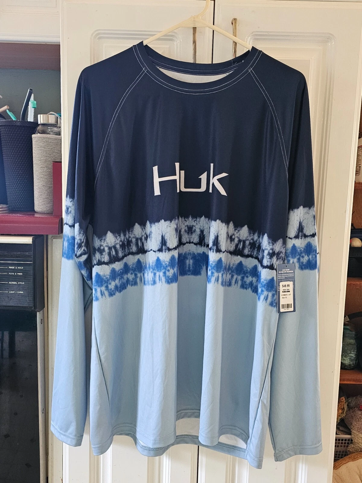HUK Fishing Shirt Mens Lightweight Long Sleeve Tee Polyester