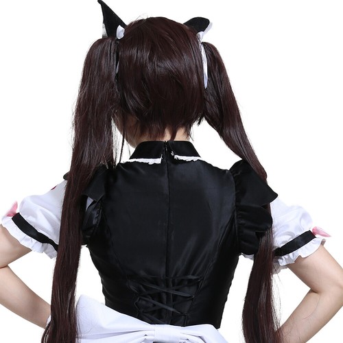 USA Stock! Nekopara Chocola Maid Dress Cosplay Costume with Cat Ears - Picture 3 of 9