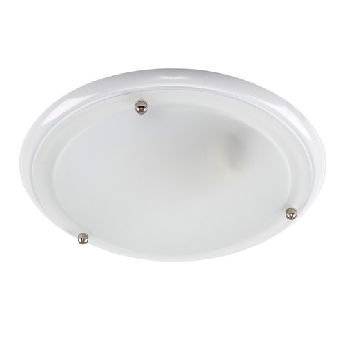 Modern Gloss White Glass Flush Bathroom IP44 Ceiling Light Fitting Zone 1 2 3
