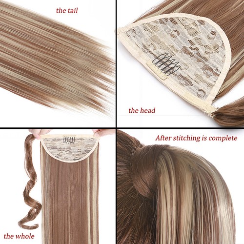 Long Thick Hair Wrap Ponytail Clip in Hair Extension 100% Real Natural Hairpiece - Picture 6 of 42