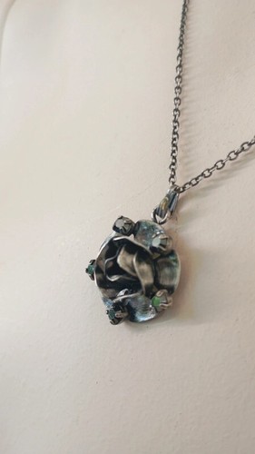 Konplott Swarovski kette a Rose is a Rose is a Rose schwarz Steine silber metall - Bild 3 von 4