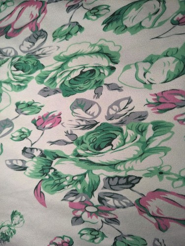 Green Pink FLORAL Short Sleeve Nightgown Pajamas CROCHET LACE Women's Sz MEDIUM - Picture 4 of 11