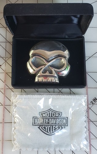HARLEY-DAVIDSON / KING BABY COLLAB. LTD ED .925 STERLING WILLIE G. SKULL BUCKLE - Picture 1 of 19