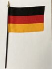 New Germany Mini Desk Flag - Black Wood Stick Gold Top 4” X 6” Deutschland