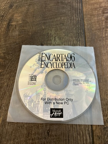 VINTAGE Microsoft Home Encarta 96 Encyclopedia For PC CD-ROM