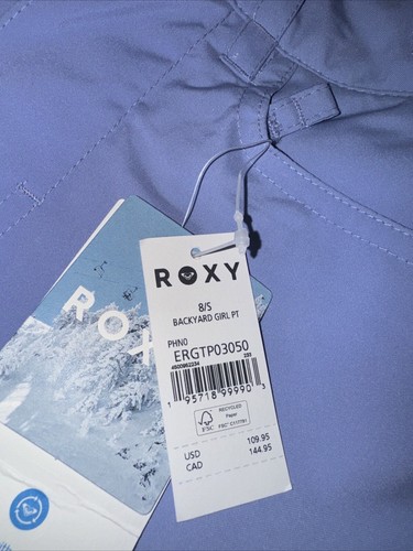 NWT Roxy Girls Backyard Snow Ski Pants DryFlight Tech, Size 8 FREE SHIPPING !! - 第 2/6 張圖片