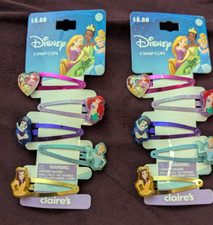Disney 5 Pack Set of 2 Princess Hair Clips Belle Ariel Snow White Cinderella