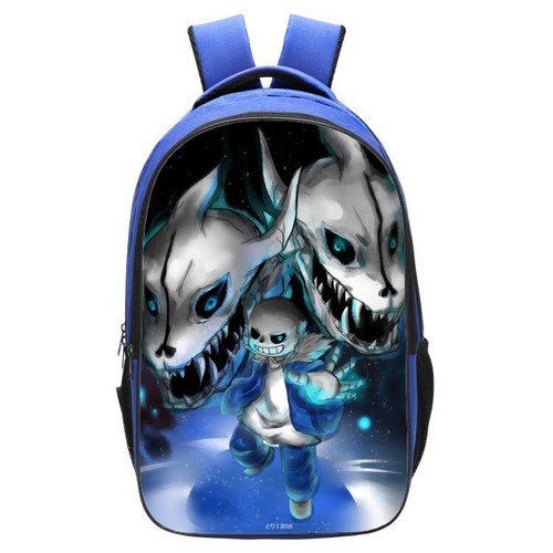 3D Print Undertale Student School Backpack Bookbag Blue Shoulders Travel Bag - Picture 14 of 35