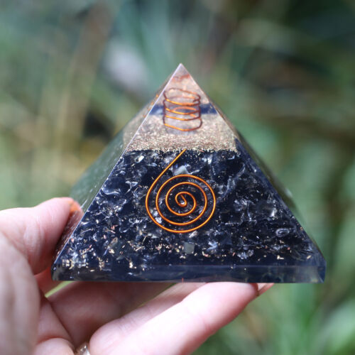 ELITE Shungite Orgone Pyramid 75mm LG 3in MOST Powerful EMF & 5G Protection