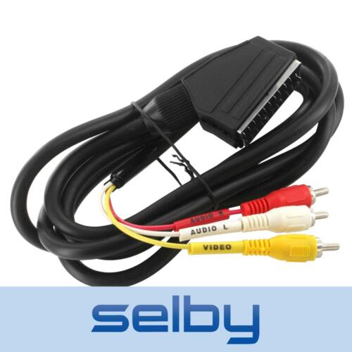 2m 3RCA AV to SCART Adaptor Cable Composite Video + Stereo Audio to SCART - Picture 2 of 4