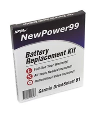 Battery Kit for Garmin DriveSmart 61 and DriveSmart 61 LMT-S with Tools, Vide...