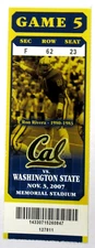 2007 CALIFORNIA vs WASHINGTON STATE COUGARS football ticket